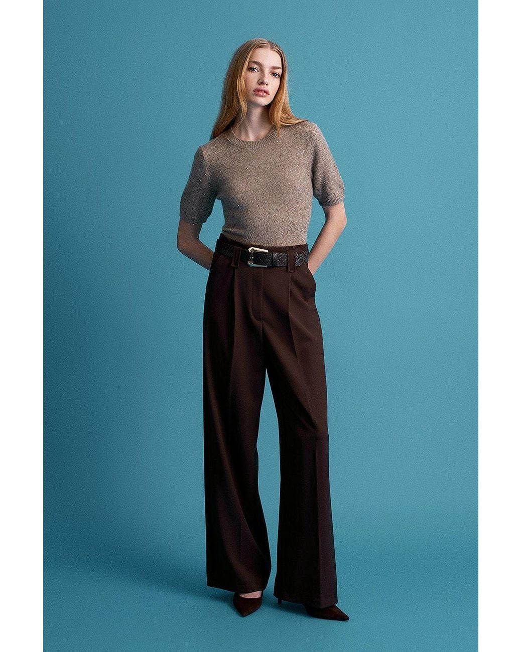Dilvin Blue Wool Blend Sweater
