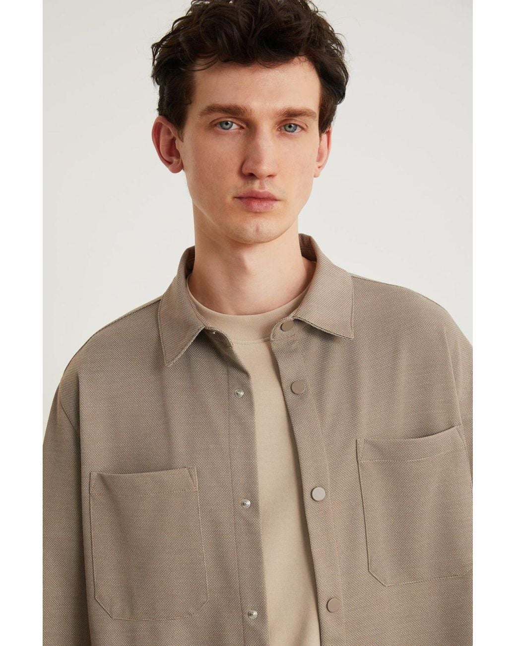 Grimelange Brown Classic Long Sleeve Shirt for men