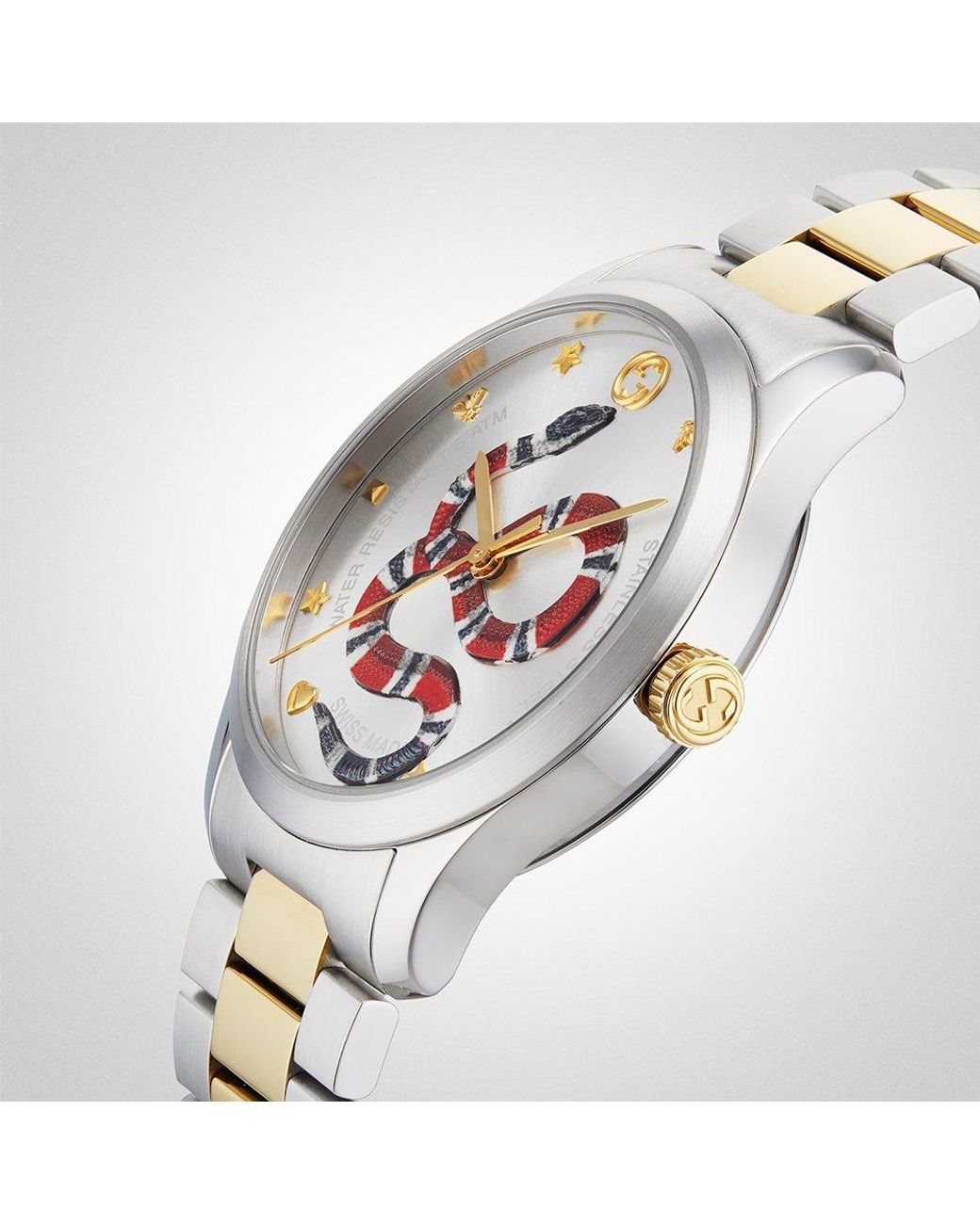 Gucci Ya1264075 G-Timeless Tweekleurig Herenhorloge in het Metallic voor heren