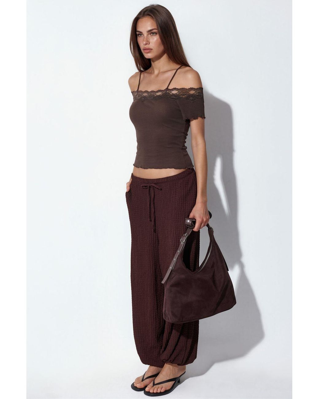 Busem Black Ribbed Cotton Square-Neck Cami Top