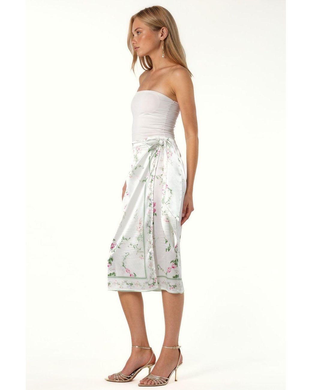 Hiccup White Satin Wrap Skirt