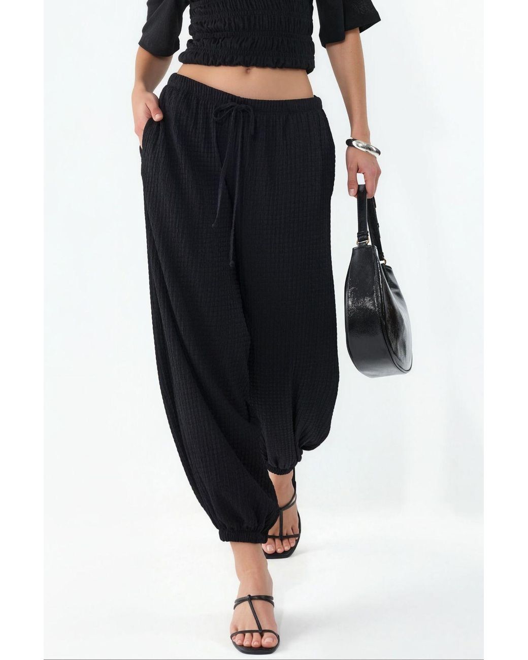 Busem Black Woven Jogger Pants