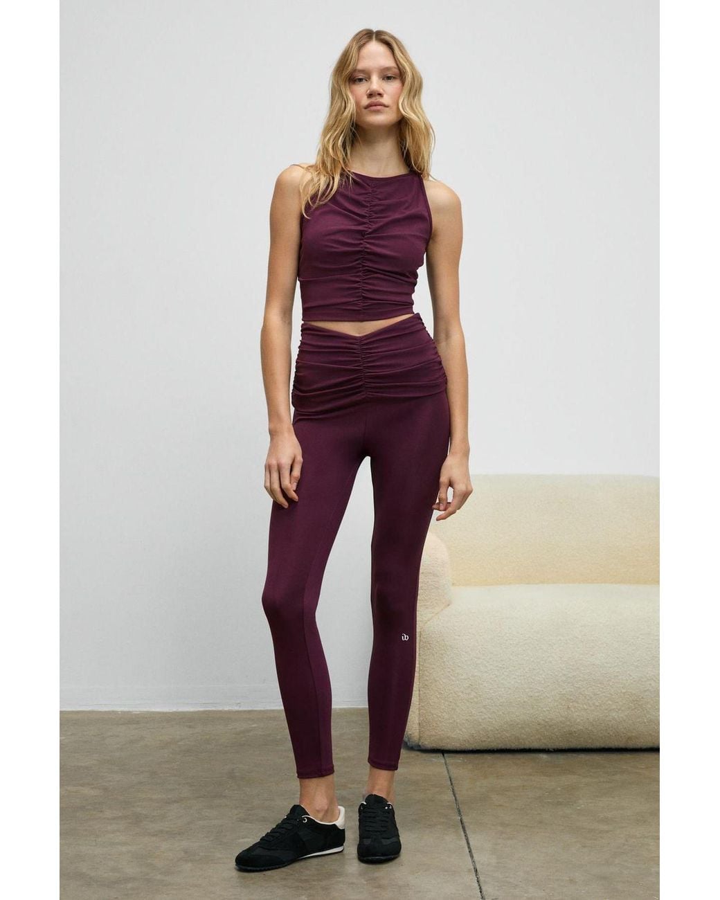 Grimelange Multicolor High Waist Skinny Sports Leggings