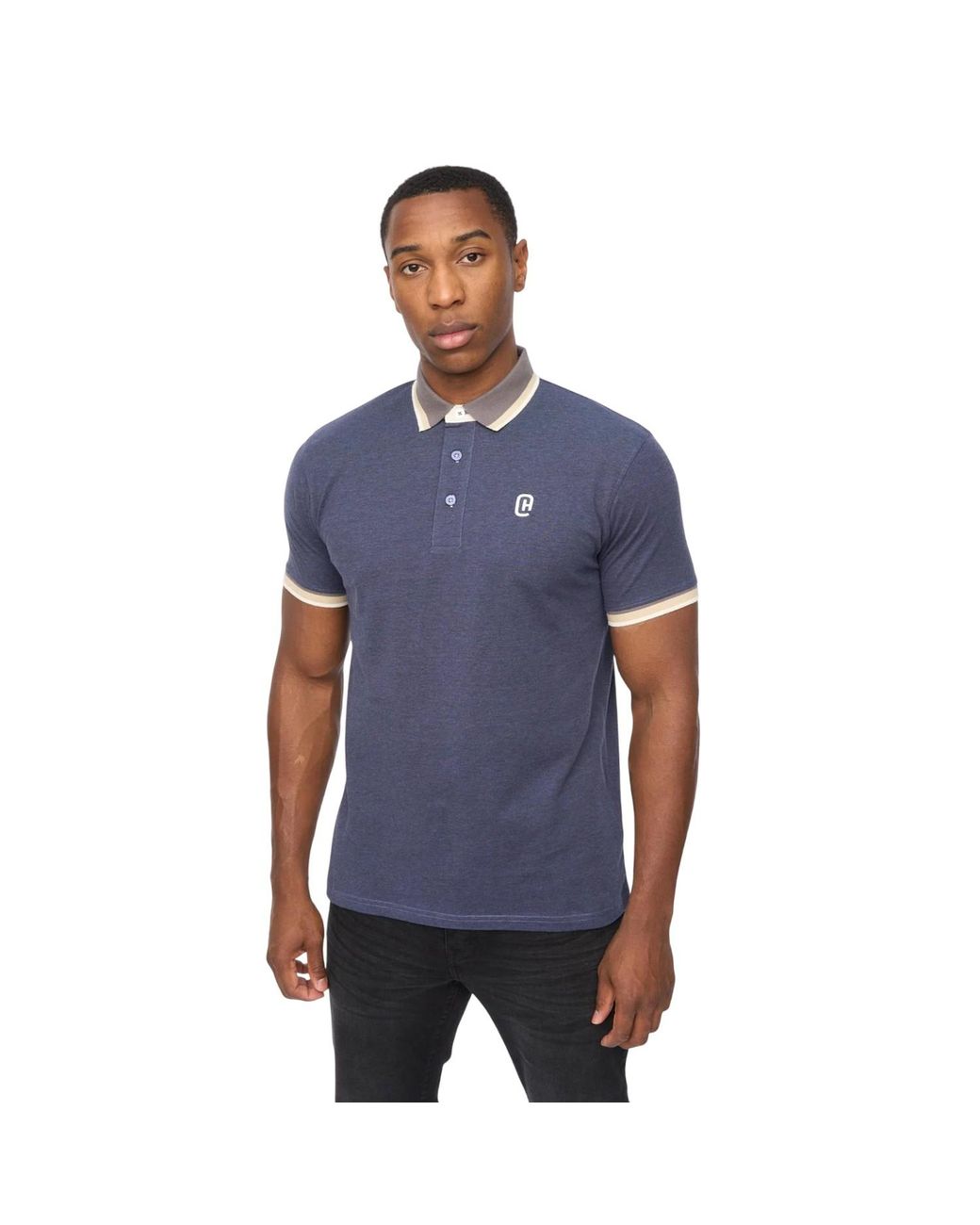 Crosshatch Blue Chimlacks Polo Shirt (Denim) Cotton for men
