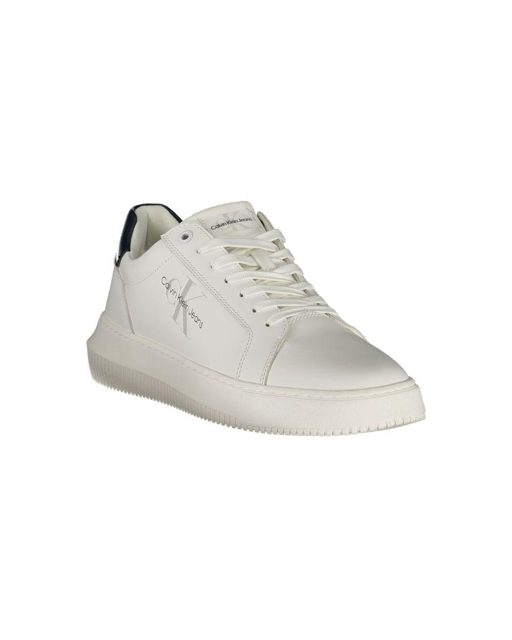 Calvin Klein Leather Sneaker in White für Herren