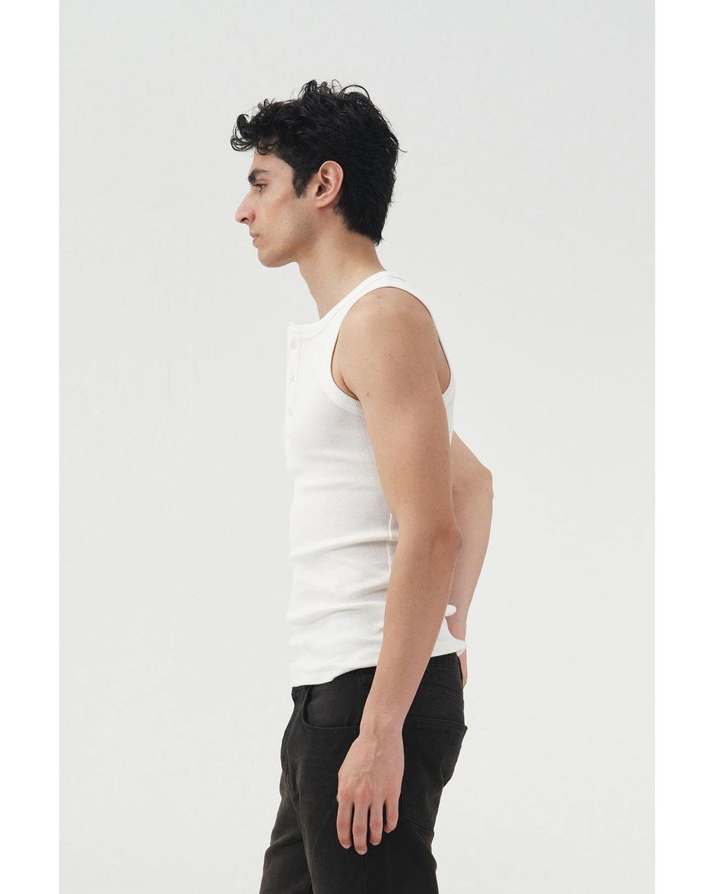 Giesto White Mid-Waist Straight-Leg Jeans for men