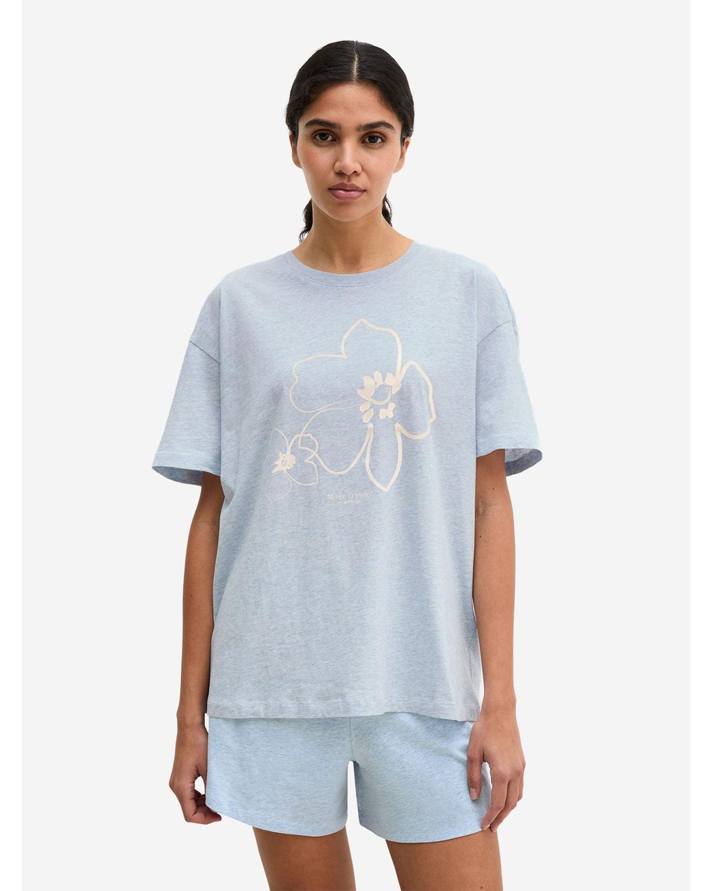 Marc O' Polo Marc O'Polo Vrouwen T-Shirt Mix N Match in het Blue