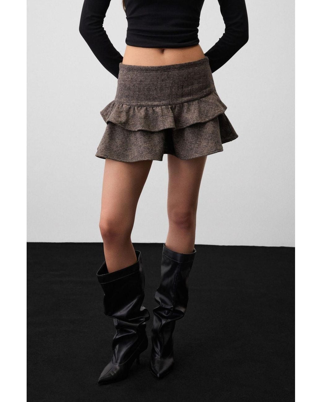 Grimelange Black Straight Long Pull-On Skirt