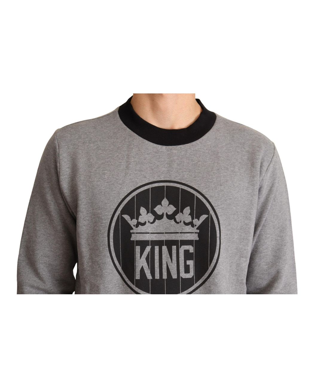 Dolce & Gabbana Grijze Crown King Katoenen Pullover Trui in het Gray voor heren