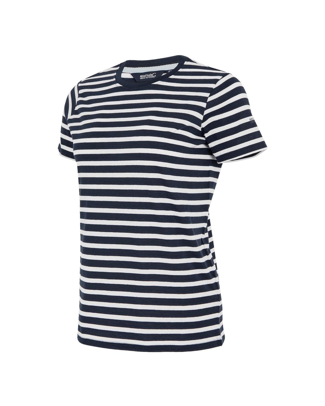 Regatta Bayletta Gestreept T-shirt (marine, Wit) in het Blue
