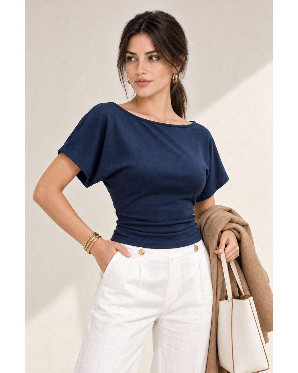 MixRay Blue Cotton Blouse