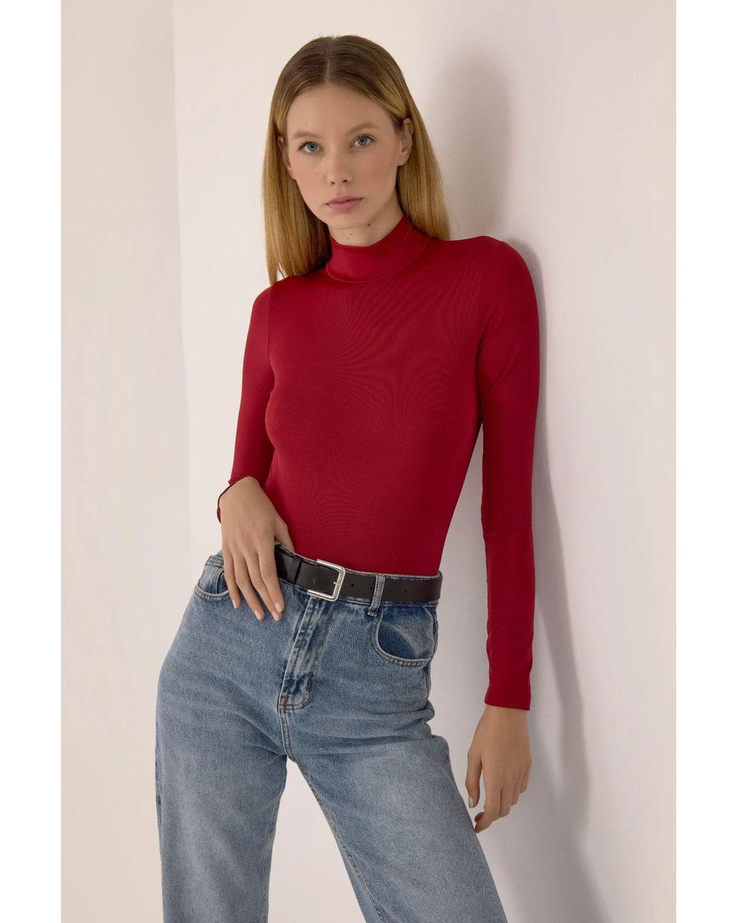 Hiccup Red Basic Long Sleeve Bodysuit
