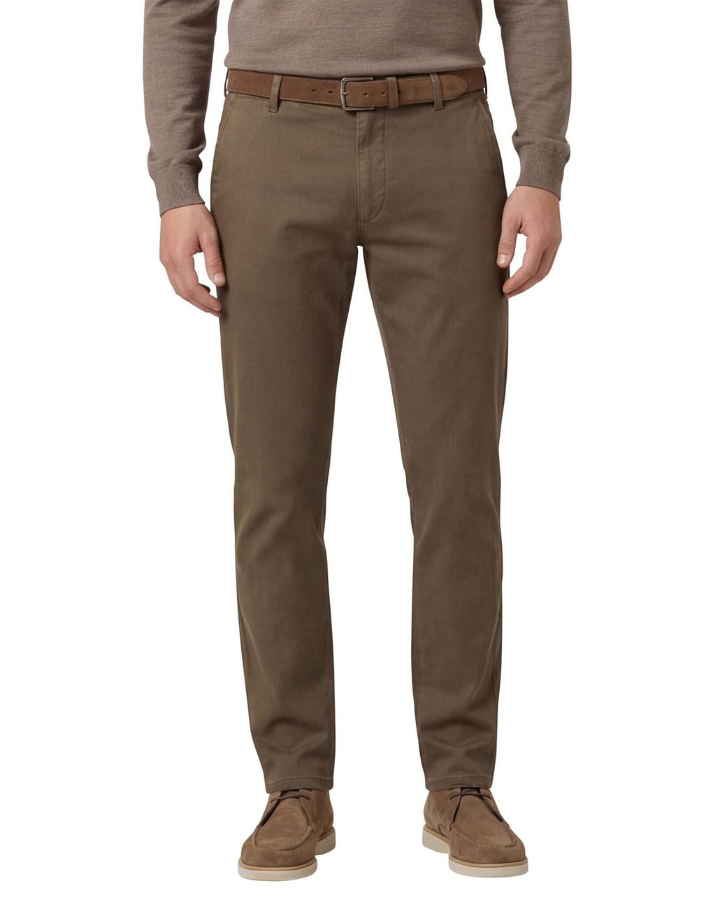 Meyer New York Flatfront Broek Katoen in het Brown voor heren