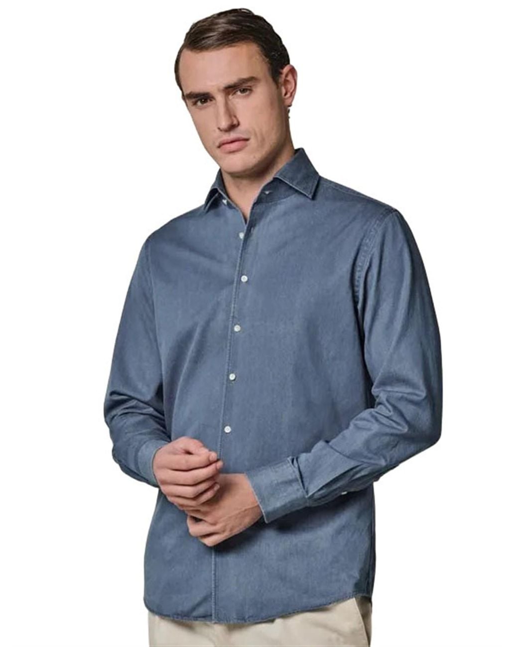 Profuomo Overhemd Slim Fit in het Blue voor heren