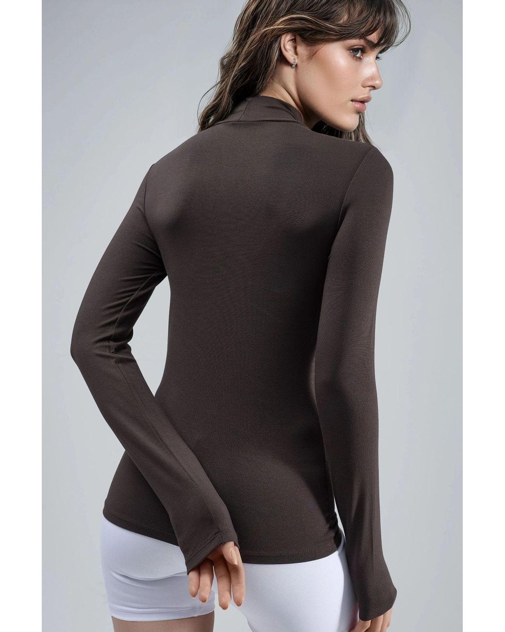 Busem Black Slim Fit Half Turtleneck Blouse