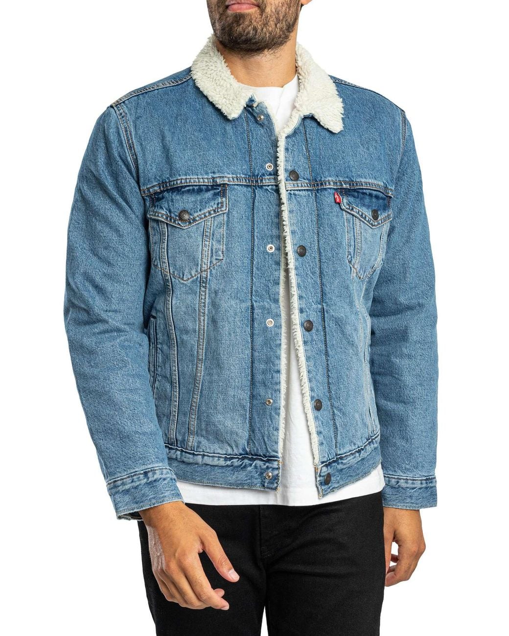 Levi's Levi's Type 3 Sherpa Trucker Jacket in het Blue voor heren
