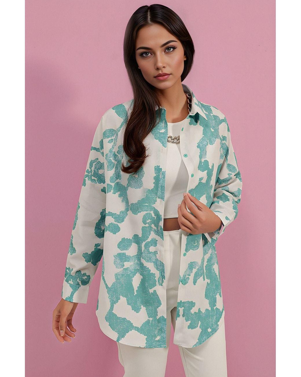 Bigdart Pink Oversized Poplin 2-Pack Shirt