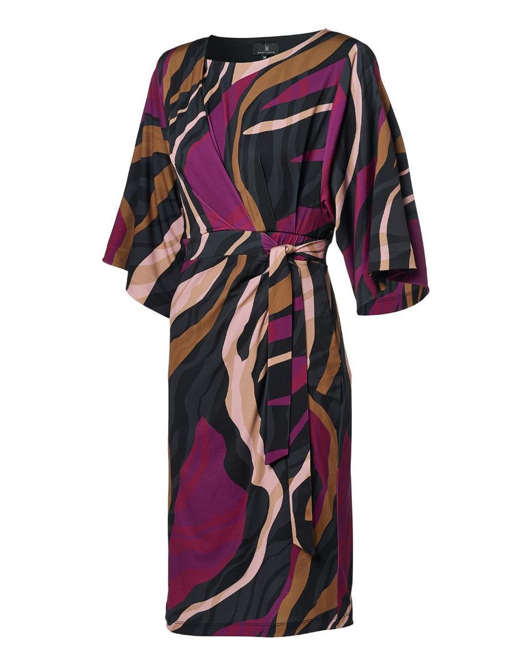 Mart Visser Milan Print Jurk Dark Berry in het Natural