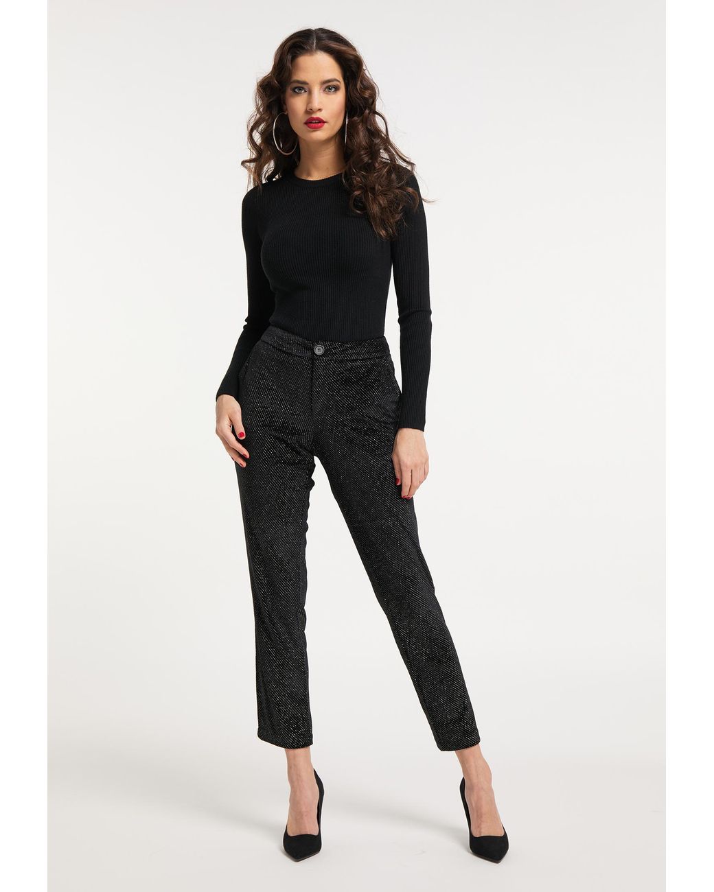faina Fluwelen Broek in het Black