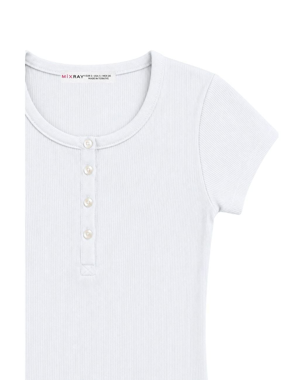 MixRay White Cotton Fitted Button Tank Top