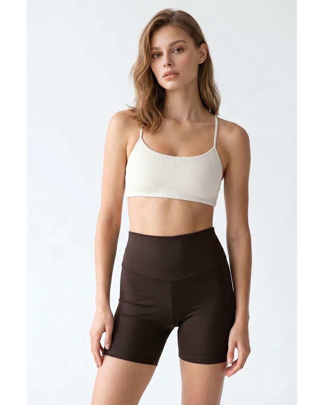 MixRay Black High-Waist Skinny Cycling Shorts