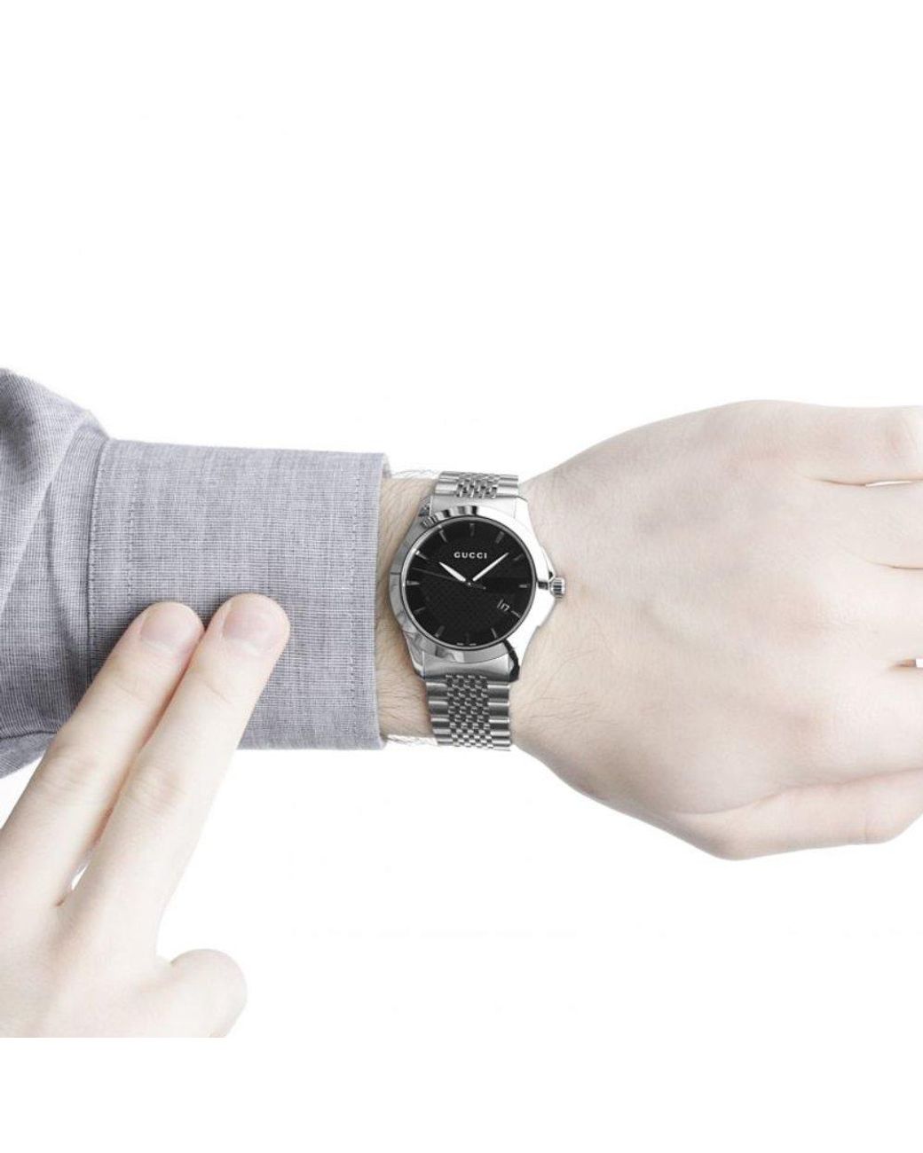 Gucci Ya126402 G-Timeless Zwarte Wijzerplaat Herenhorloge in het Metallic voor heren