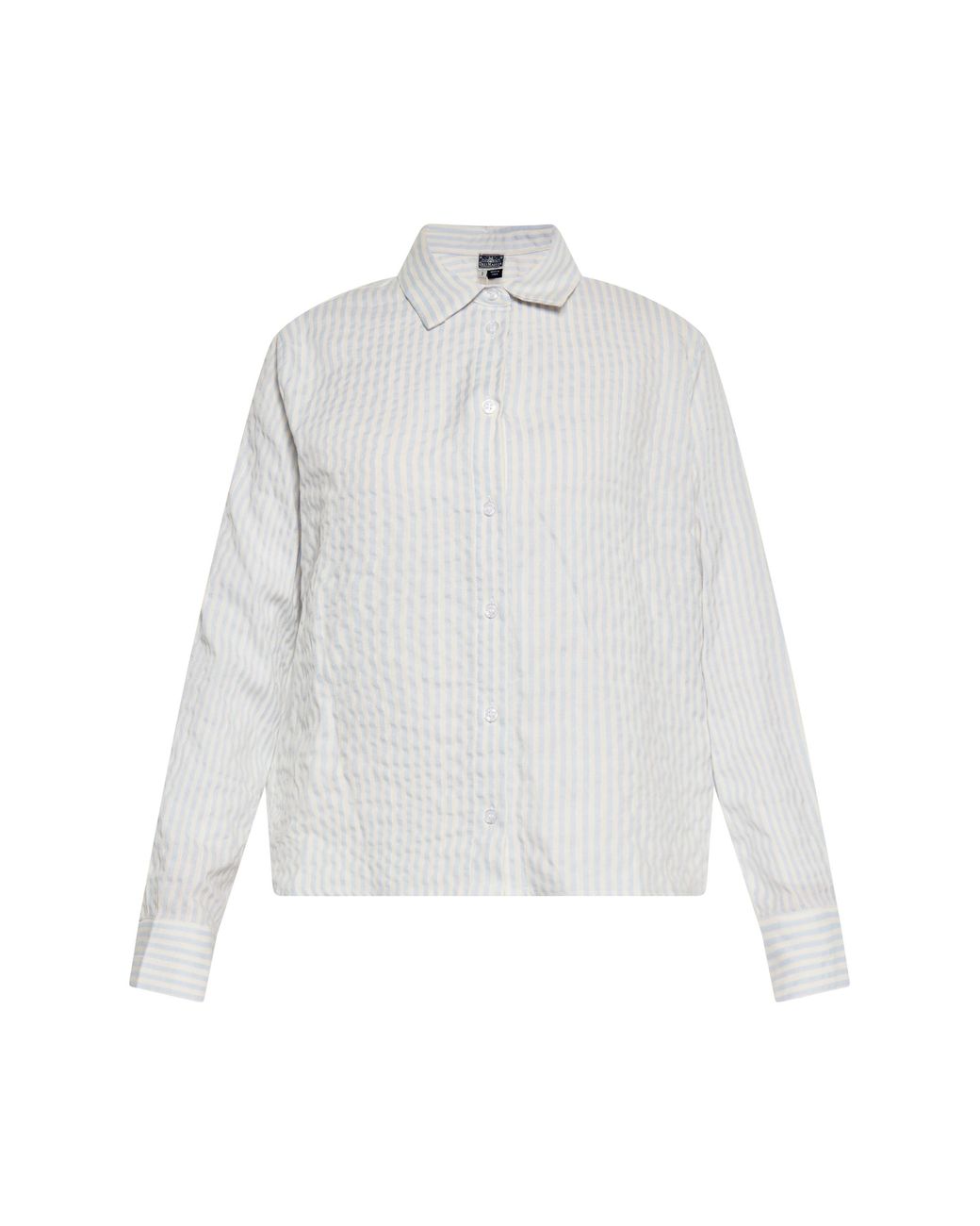 Dreimaster Blouse Dames Lichtblauw Wolwit in het White