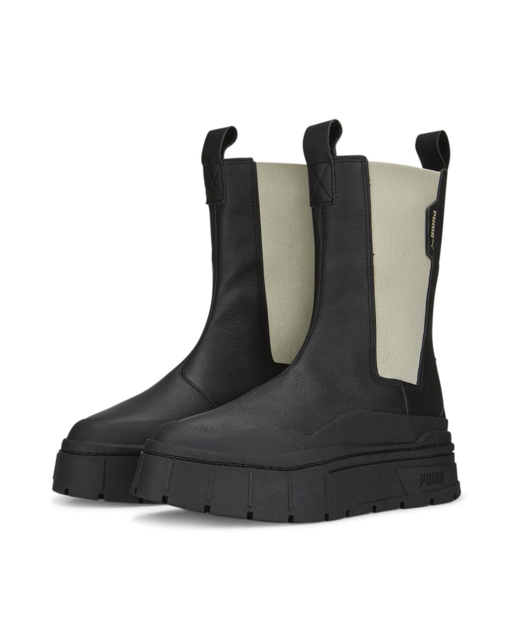 PUMA Black Mayze Stack Chelsea Boots