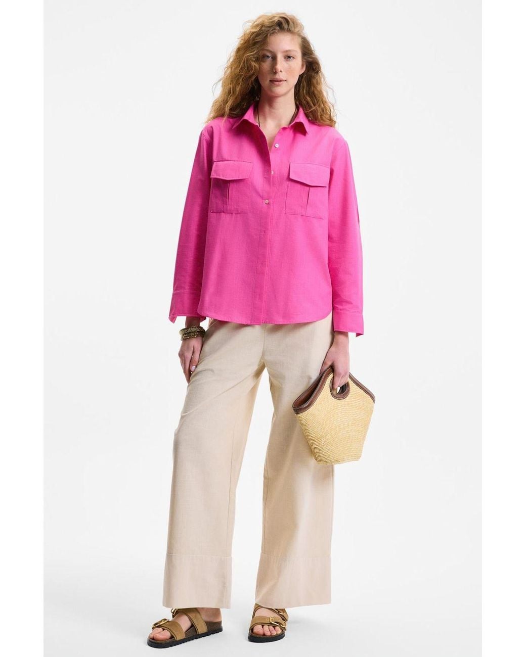 Grimelange Pink Relaxed Long Sleeve Shirt