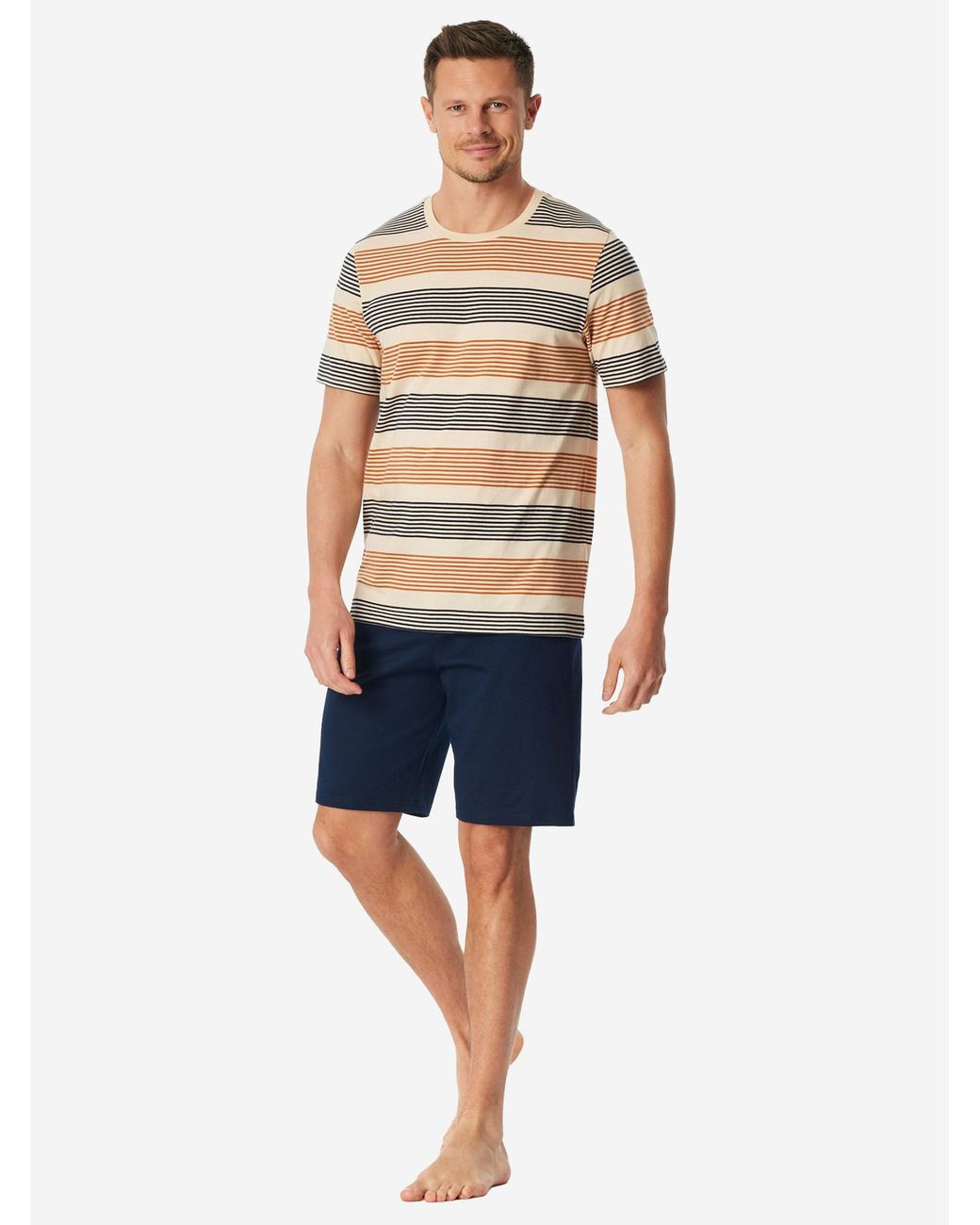 Schiesser Mannen Pyjama Casual in het Blue voor heren