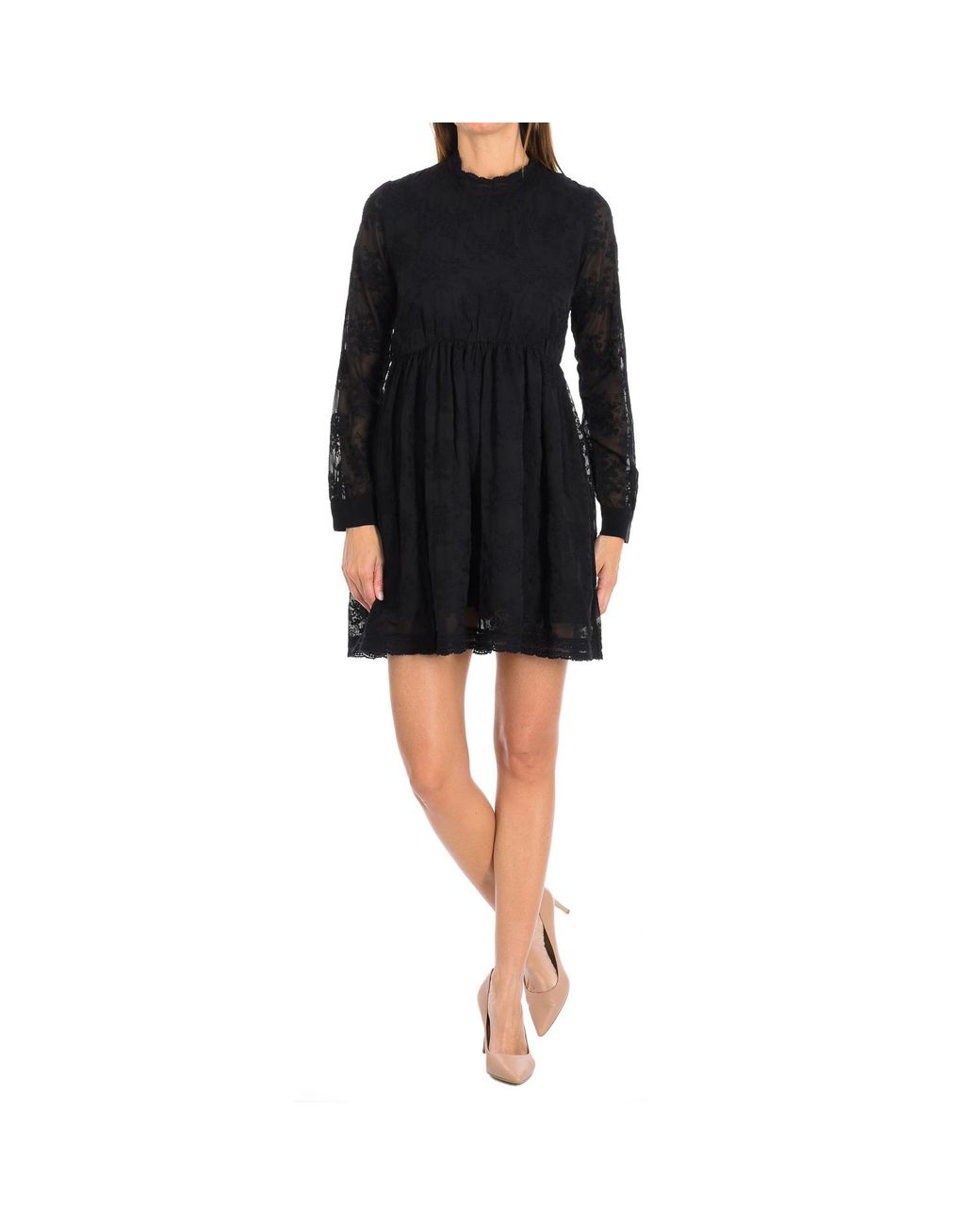 ELEVEN PARIS Black Tunis Long Sleeve And Round Neck Dress 16F2Dr17