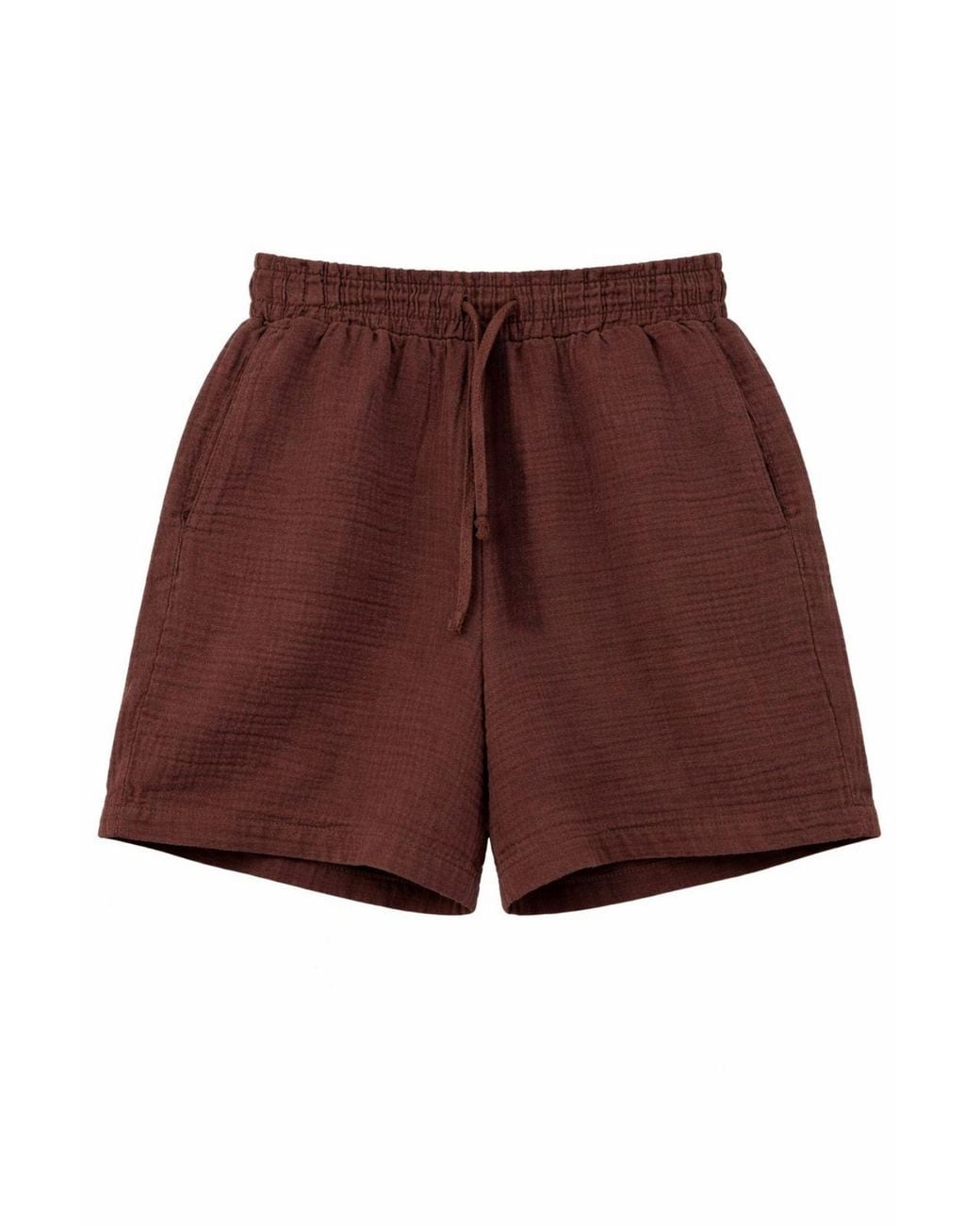 MixRay High-Waisted Textured Cotton Shorts