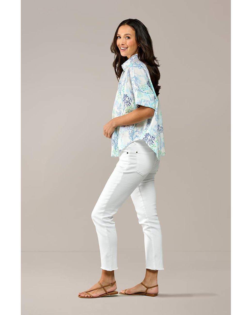 Mart Visser Caroline Tensen Leeds Oversized Print Blouse Wit in het Blue