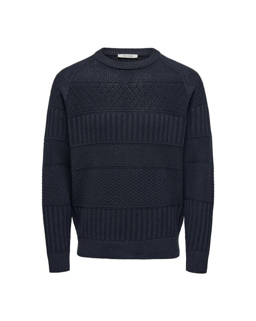 Only & Sons Onsalkan Reg Crew Knit in het Blue voor heren