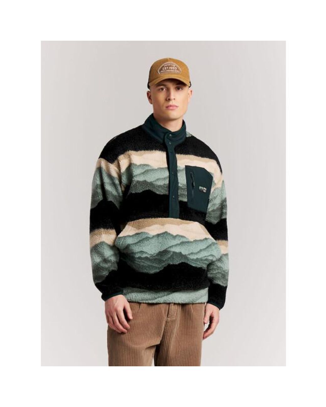 Protest Browser Outdoor 1/4 Button Top Midlayer in het Green voor heren