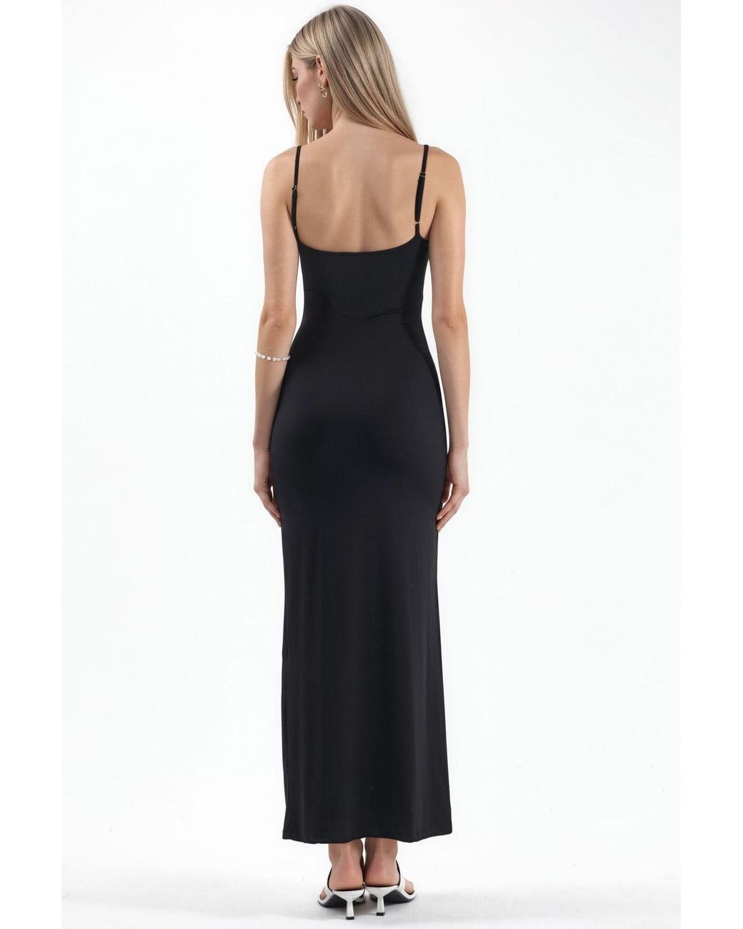 Busem Black Sleeveless Midi Slip Dress