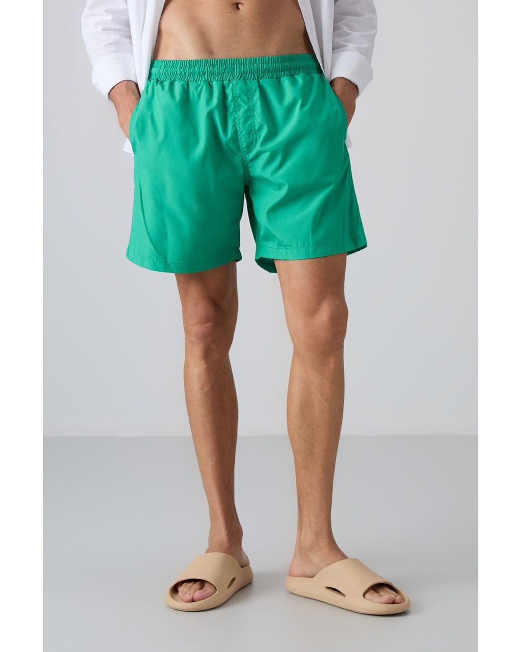TOMMY LIFE Green Pull-On One-Piece Shorts Set for men