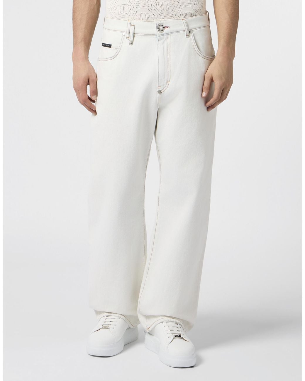 Philipp Plein Beach Boy Fit Jeans Basic in het White voor heren