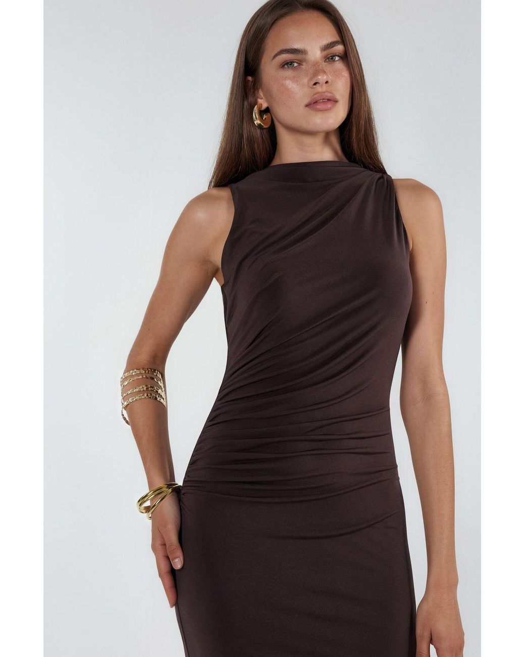 Hiccup Multicolor Ruched Detail Bodycon Maxi Dress