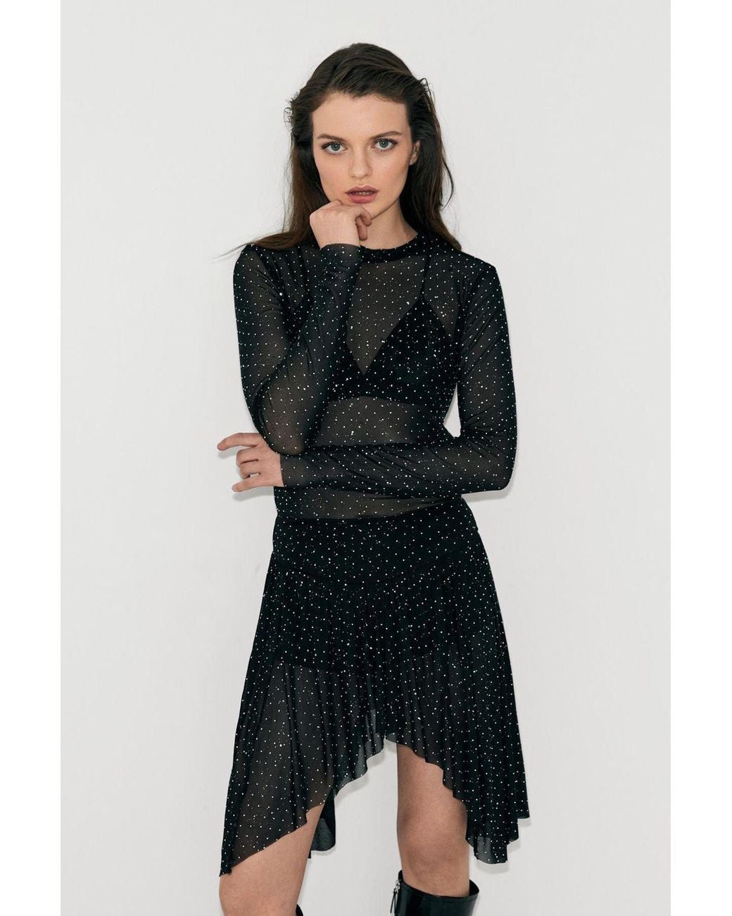 Grimelange Rechte Pull-Onblouse in het Black