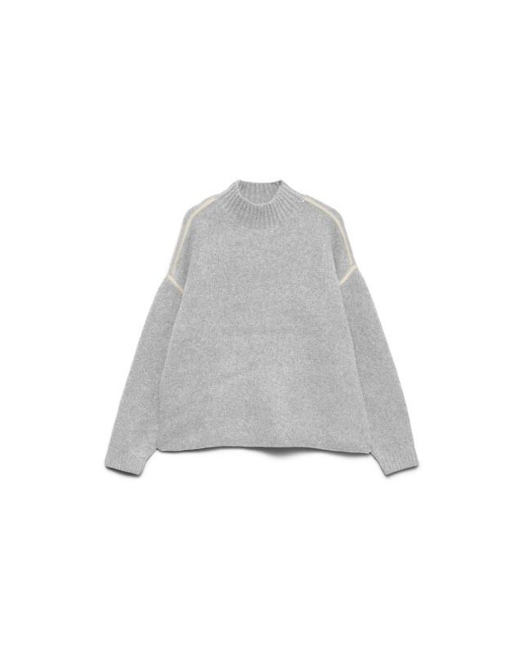 Vero Moda Vmboom Ls Highneck Piping Pullover in het Gray