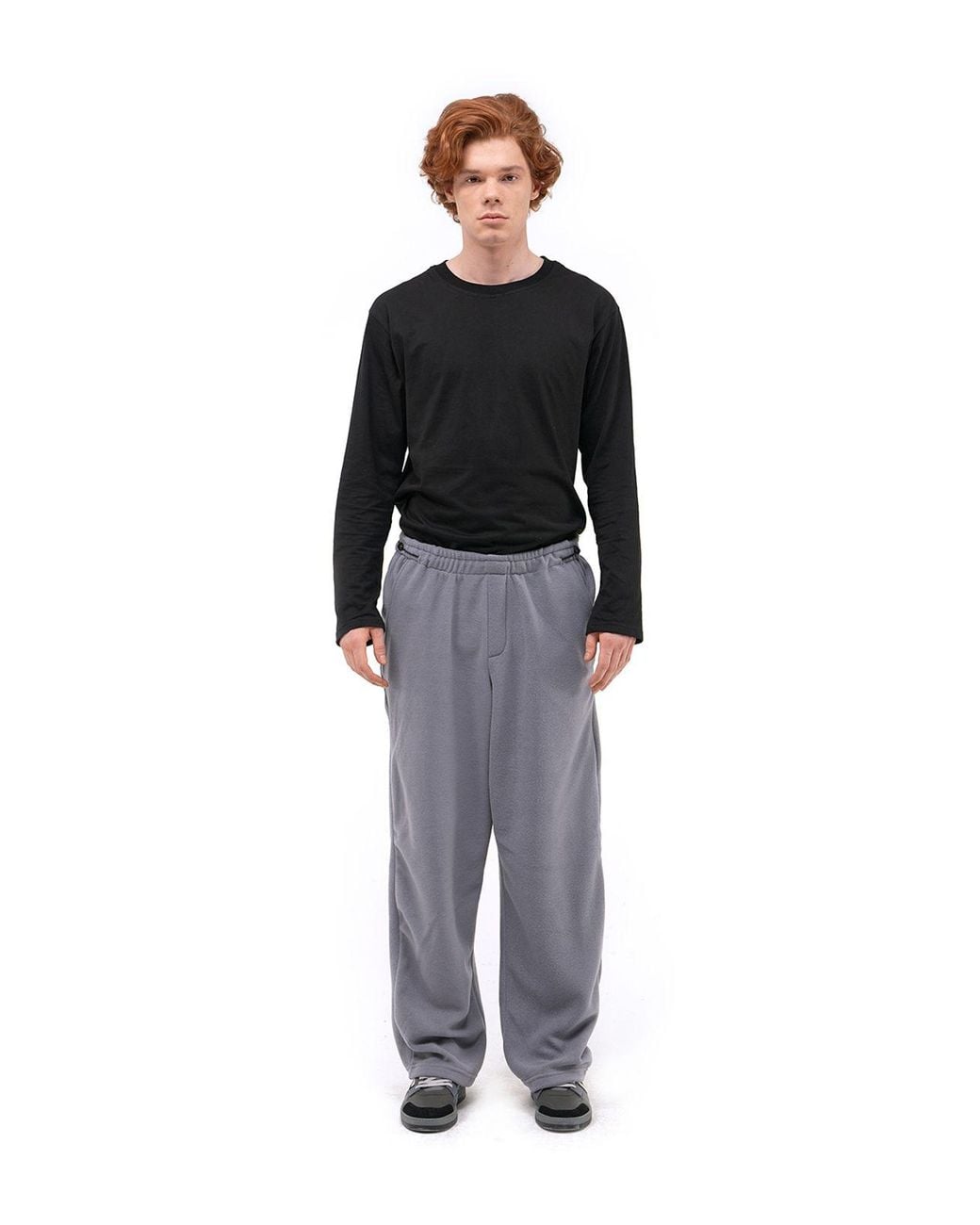Giesto Black Relaxed Fit Wide Leg Pull-On Pants for men