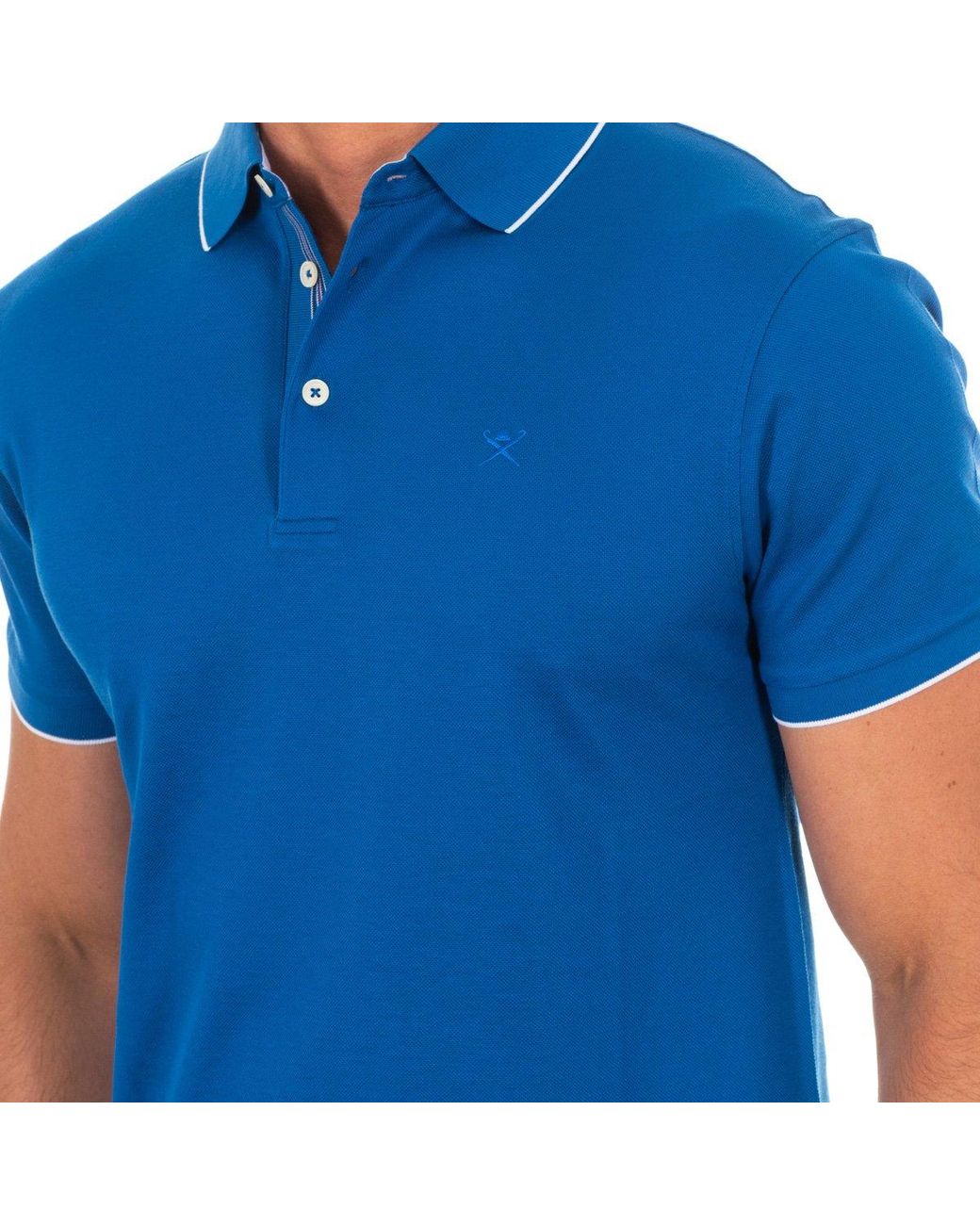 Hackett Herenpolo Met Korte Mouwen En Reverskraag Hm561801 in het Blue voor heren