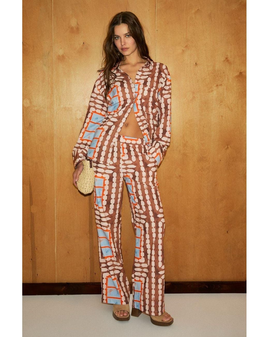 Grimelange Brown Straight Pull-On Pants
