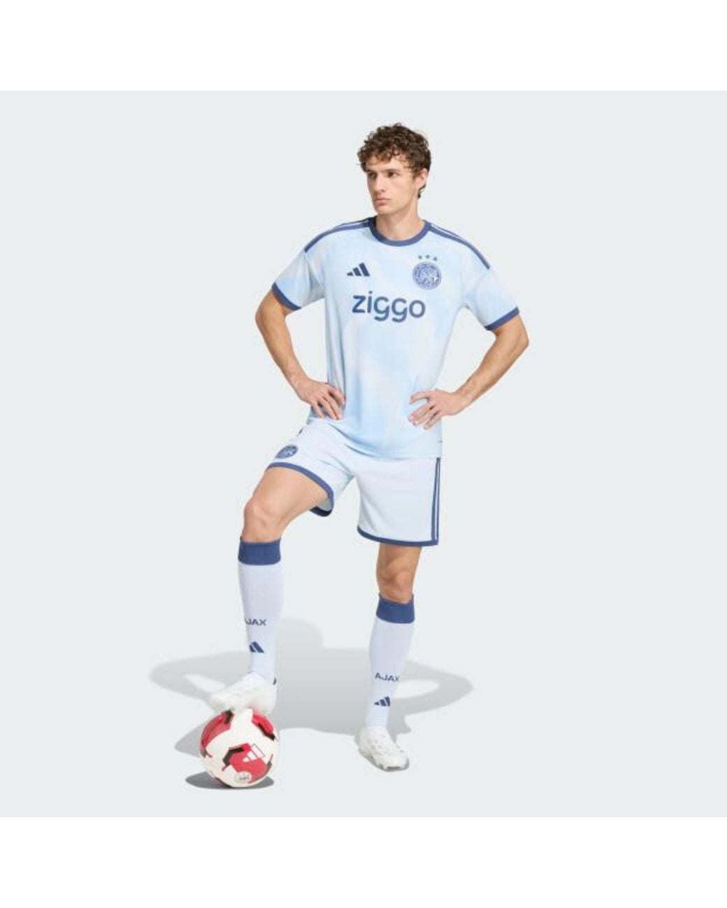 Adidas Ajax 3 Jsy Wedstrijdshirt Korte Mouw Replica Voetbal in het Blue voor heren