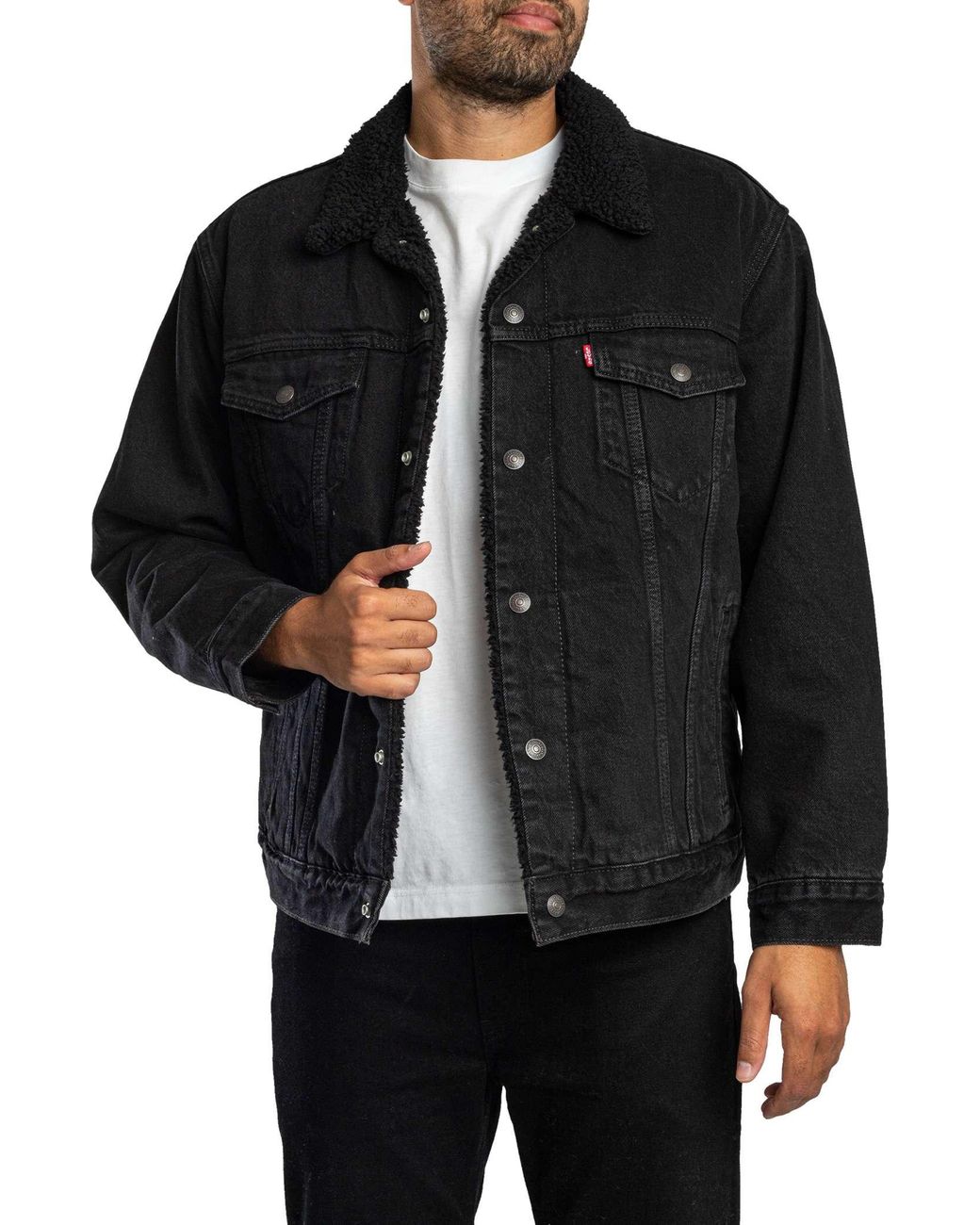 Levi's Levi's Relaxte Sherpa-Jas in het Black voor heren