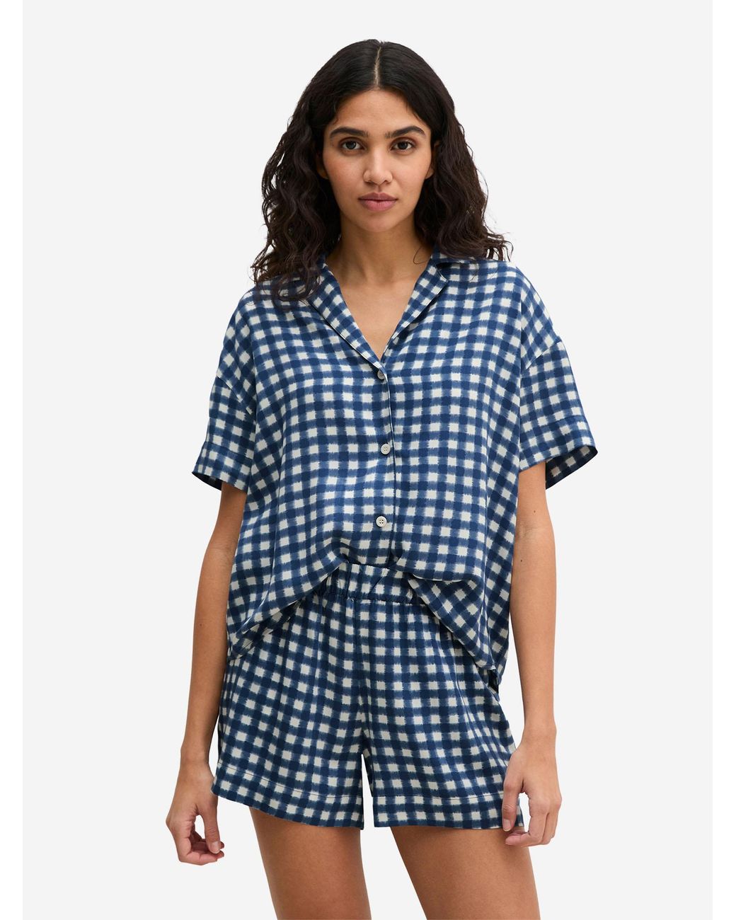 Marc O' Polo Marc O'Polo Vrouwen Pyjama Top Mix N Match in het Blue