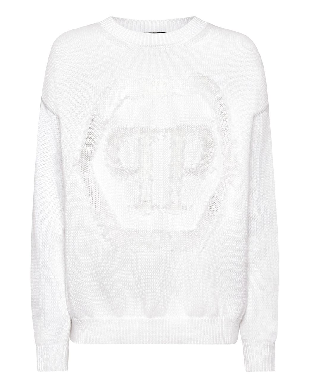 Philipp Plein Pullover Ronde Hals Hexagon in het White