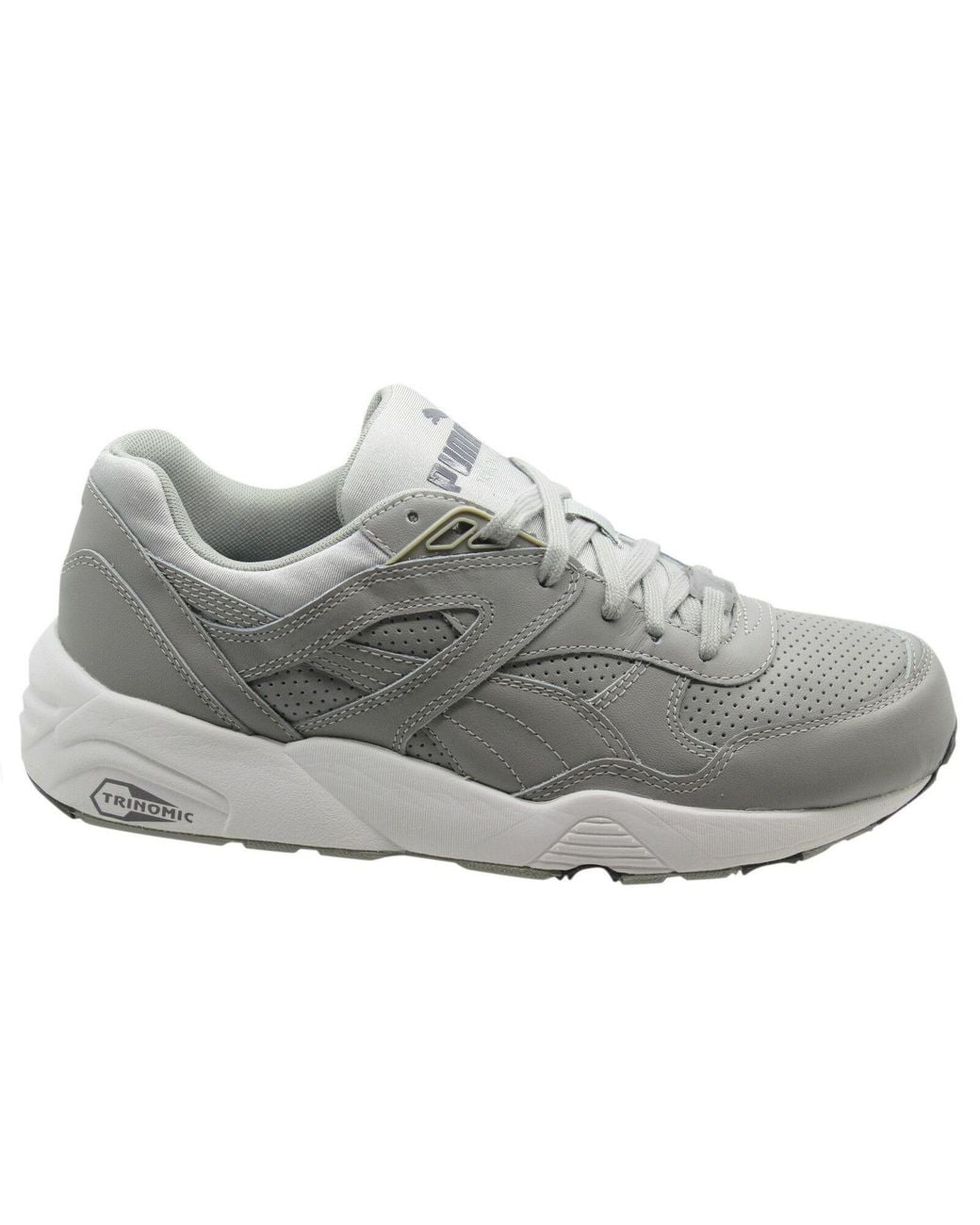 PUMA Gray Trinomic R698 Core Leather Trainers Running Shoes 360601 03 X45B for men