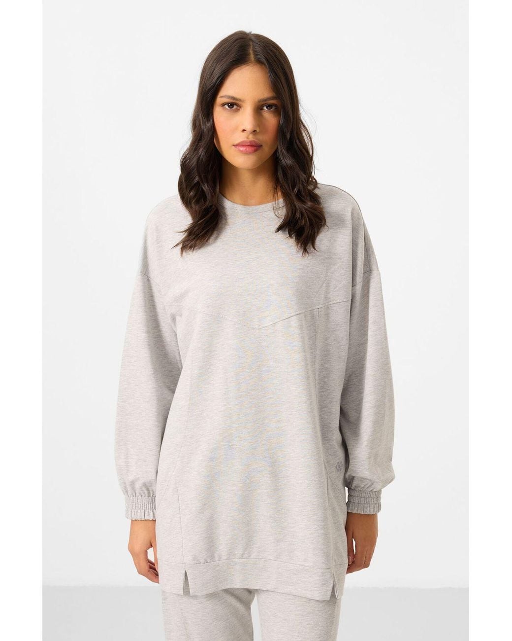 TOMMY LIFE White Oversized Fleece Sweatshirt And Pants Set
